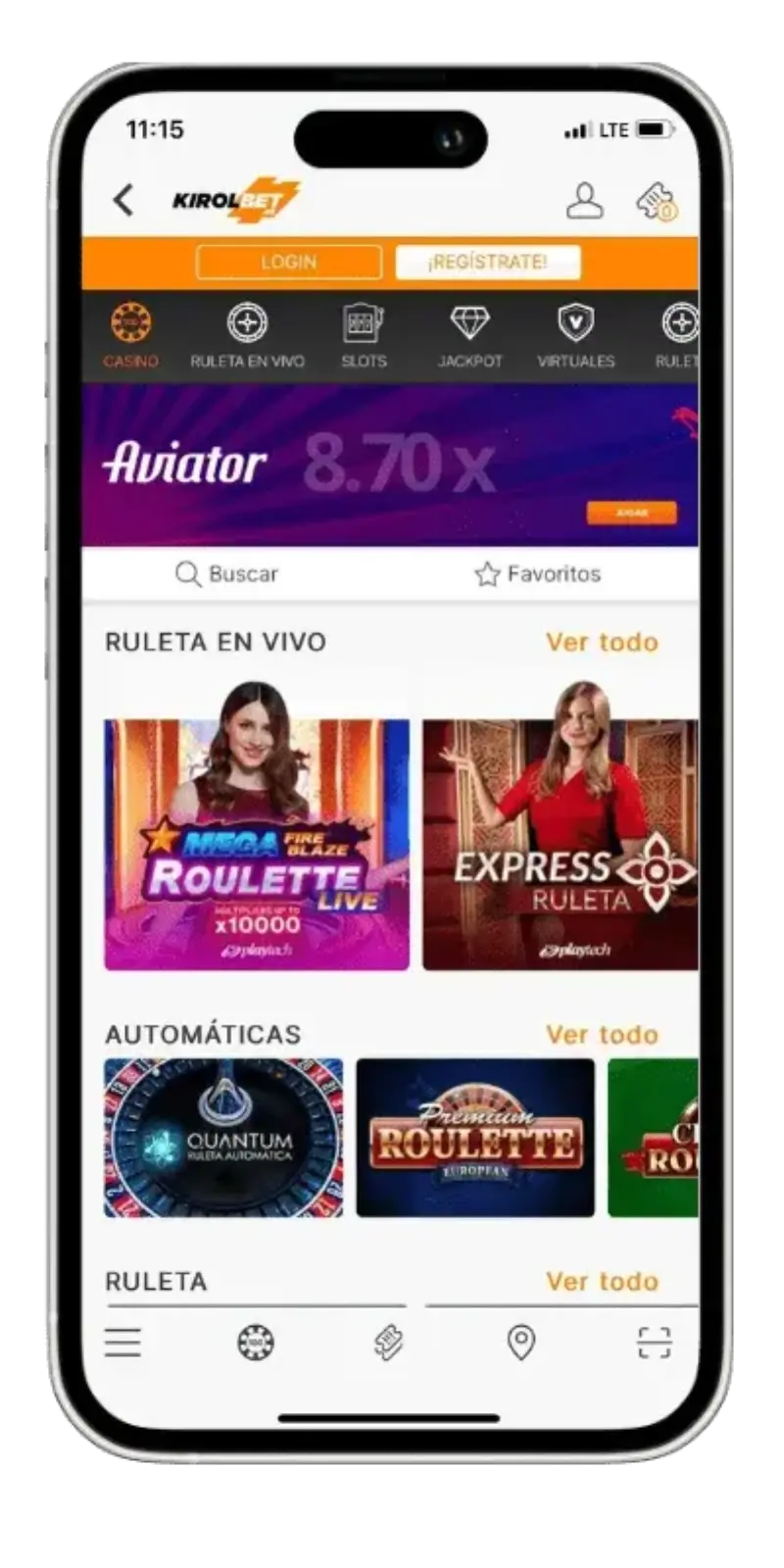 Test del Localizador de Establecimientos en kirolbet.es
